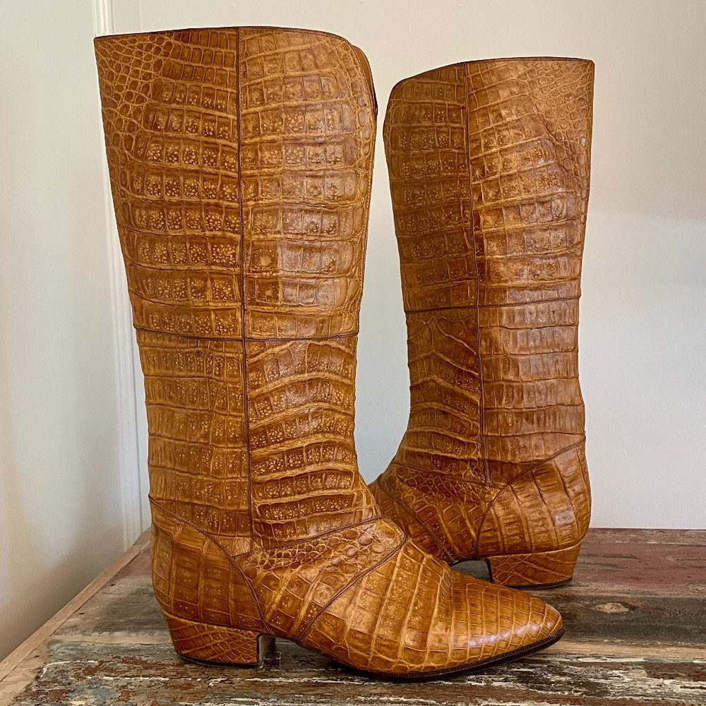 Vintage 80's Di Fiori Leather Boots Womens EU 37 / 7 U.S.  Handmade In Italy